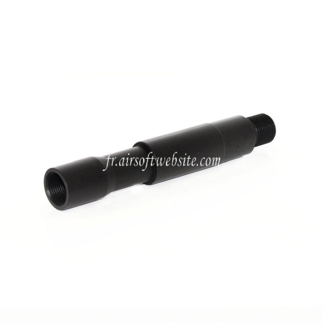 E&C 4 Pouces 100mm Aluminium CQB Canon Extérieur Extension Tube -14mm CCW sens antihoraire Convient pour M4 M16 Série AEG GBB Fusil Noir