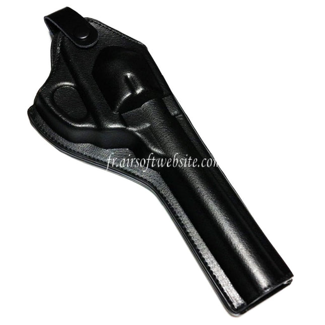 Airsoft Website Faux Cuir Long Style Revolver Pistolet Étui Noir