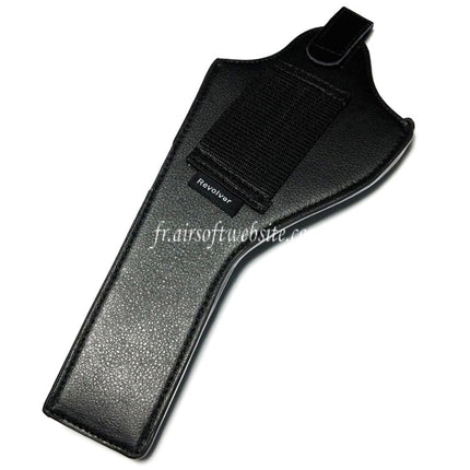 Airsoft Website Faux Cuir Long Style Revolver Pistolet Étui Noir