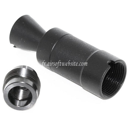 APS AK74U Muzzle Frein de Bouche Convient pour -14mm CCW sens antihoraire Canon Fusil Airsoft Noir
