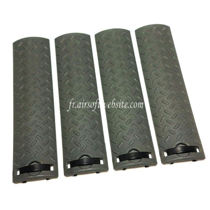 Airsoft Website 4-piece Set Skidproof Textured Rail Covers Panel ACU Foliage Green FG