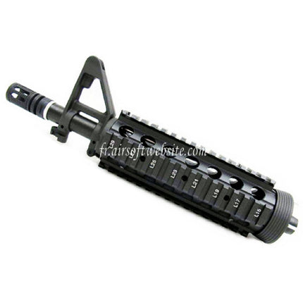 E&C CNC Aluminum RAS Avant Set Rail de Garde-Main avec 9.5 Pouces Canon Extérieur Convient pour M4CQB AEG Fusil Airsoft Noir