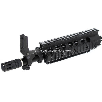 E&C CNC Aluminum RAS Avant Set Rail de Garde-Main Convient pour SR16 M4 M16 Série AEG Fusil Airsoft Noir