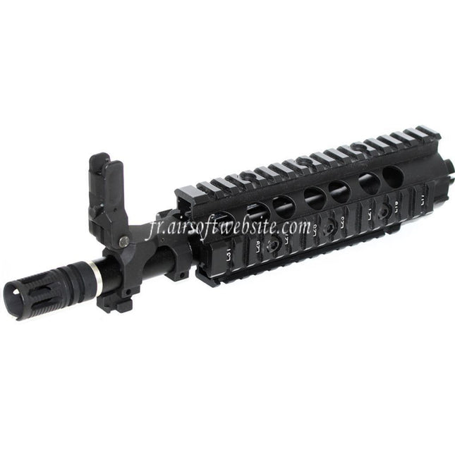 E&C CNC Aluminum RAS Avant Set Rail de Garde-Main Convient pour SR16 M4 M16 Série AEG Fusil Airsoft Noir