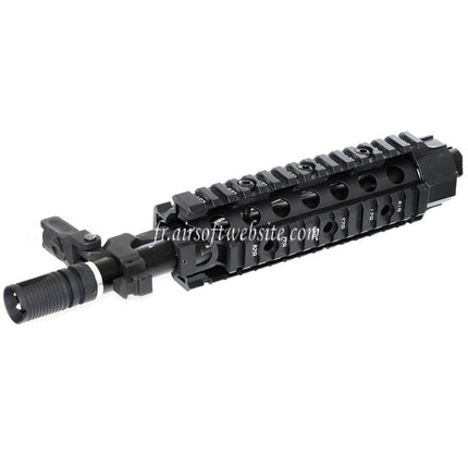 E&C CNC Aluminum RAS Avant Set Rail de Garde-Main Convient pour SR16 M4 M16 Série AEG Fusil Airsoft Noir