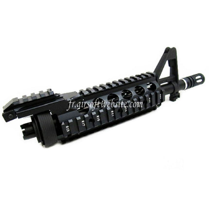 E&C CNC Aluminum RIX RAS Avant Set Rail de Garde-Main avec 9.5 Pouces Canon Extérieur Convient pour M4 M16 Série AEG Fusil Airsoft Noir