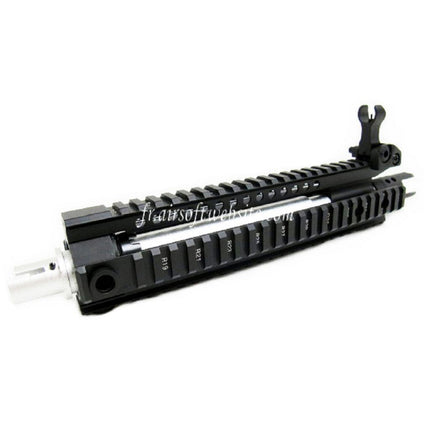 E&C CNC Aluminum MK110 RAS Avant Set Rail de Garde-Main avec 9.5 Pouces Canon Extérieur Convient pour M4 M16 M4A1 Série AEG Fusil Airsoft Noir
