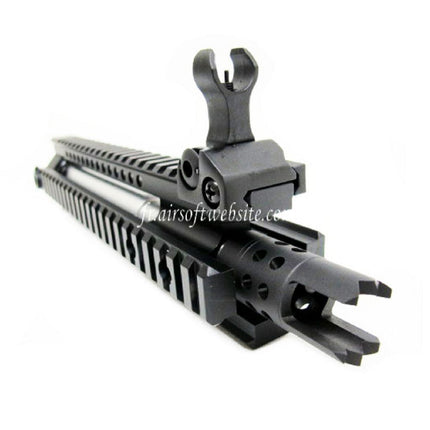 E&C CNC Aluminum MK110 RAS Avant Set Rail de Garde-Main avec 9.5 Pouces Canon Extérieur Convient pour M4 M16 M4A1 Série AEG Fusil Airsoft Noir