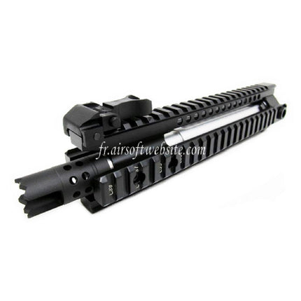 E&C CNC Aluminum MK110 RAS Avant Set Rail de Garde-Main avec 9.5 Pouces Canon Extérieur Convient pour M4 M16 M4A1 Série AEG Fusil Airsoft Noir