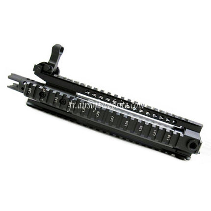 E&C CNC Aluminum MK110 RAS Avant Set Rail de Garde-Main avec 9.5 Pouces Canon Extérieur Convient pour M4 M16 M4A1 Série AEG Fusil Airsoft Noir