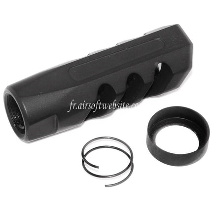 APS EMG Licensed F1 Firearms Angle Faced Frein de Bouche Cache-Flamme Convient pour -14mm CCW sens antihoraire Canon Fusil Airsoft