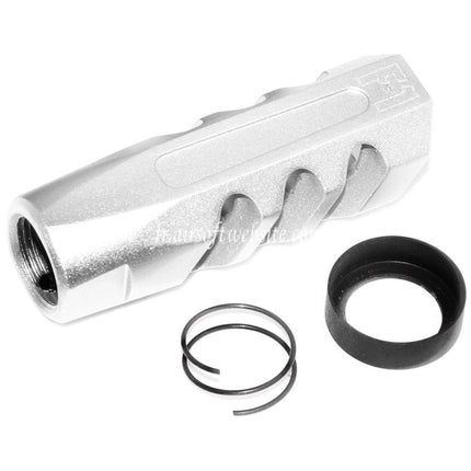 APS EMG Licensed F1 Firearms Angle Faced Frein de Bouche Cache-Flamme Convient pour -14mm CCW sens antihoraire Canon Fusil Airsoft