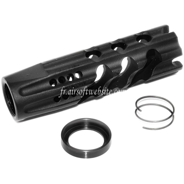 APS EMG Licensed F1 Firearms Dragon Slay Faced Frein de Bouche Cache-Flamme Convient pour -14mm CCW sens antihoraire Canon Fusil Airsoft Noir