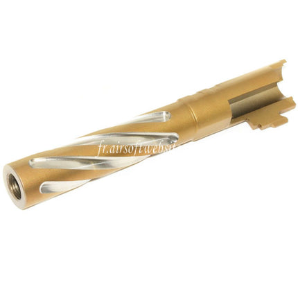 5KU 5 Pouces Acier Inoxydable Tornade Style Spirale Canon Extérieur +11mm CW sens horaire Convient pour Tokyo Marui Hi-Capa 5.1 GBB Pistolet Airsoft