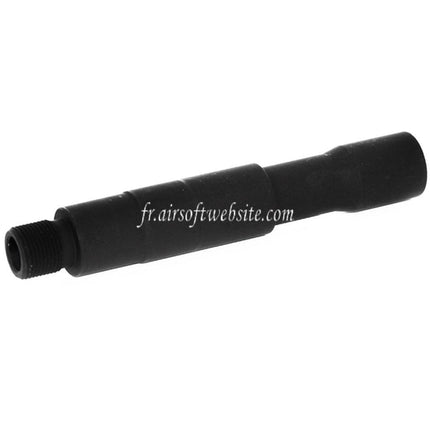 CYMA 4 Zoll 100mm Aluminium CQB Außenlauf Verlängerungsrohr -14mm CCW passend für AEG GBB Airsoft Gewehr Schwarz