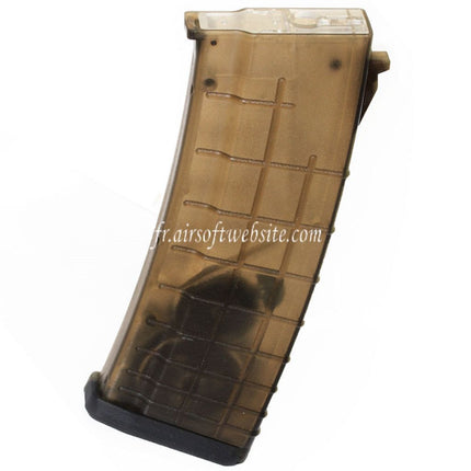 CYMA 450 Billes Bulgarian Waffle Hi-Cap Chargeur Convient pour AK Série AEG Fusil Airsoft Translucide Brun