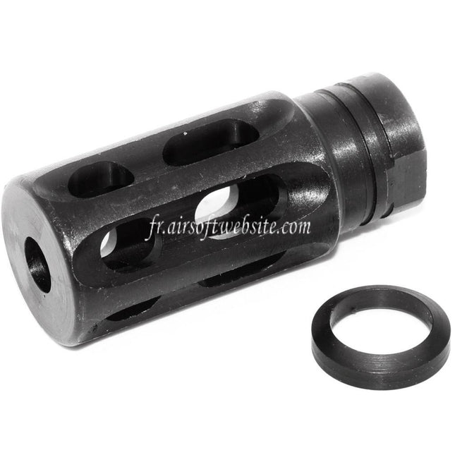 5KU Acier Notalon Breacher Brake Frein de Bouche Convient pour -14mm CCW sens antihoraire Canon Fusil Airsoft Noir