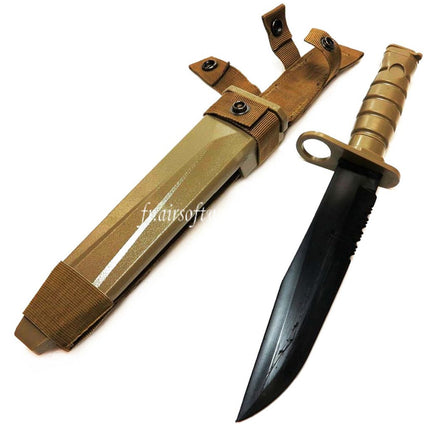 CYMA Plastique M10 OKC-3S Bayonet Couteau Factice (Non tranchant Caoutchouc Souple Couteau Factice) avec Gaine