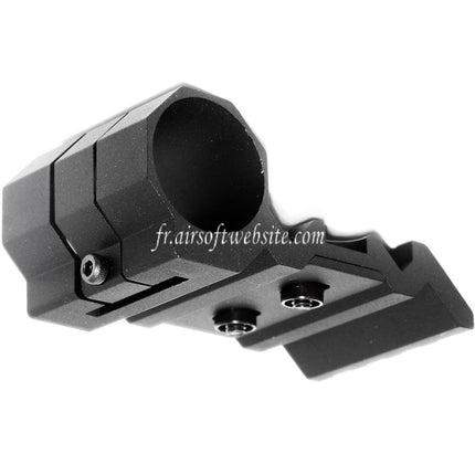 Airsoft Website Offset 20mm Rail Mount & 1/25mm Lamp Mount Black