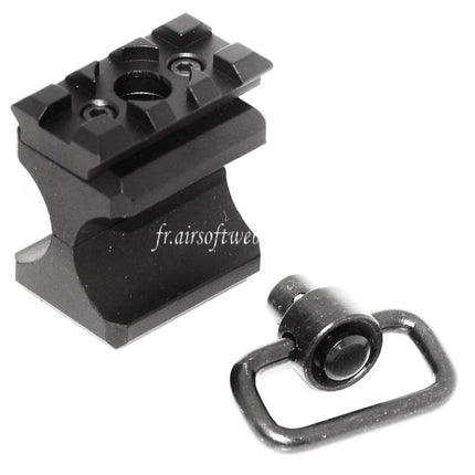 APS Tactical Picatinny Rail avec Sangle Pivot Convient pour CAM870 Shotgun Airsoft Noir