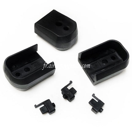 PTS 3pièces Enhanced Pistolet Plaque Antichoc Chargeur Baseplate Convient pour KJW EMG Tokyo Marui Hi-Capa GBB Chargeur Noir