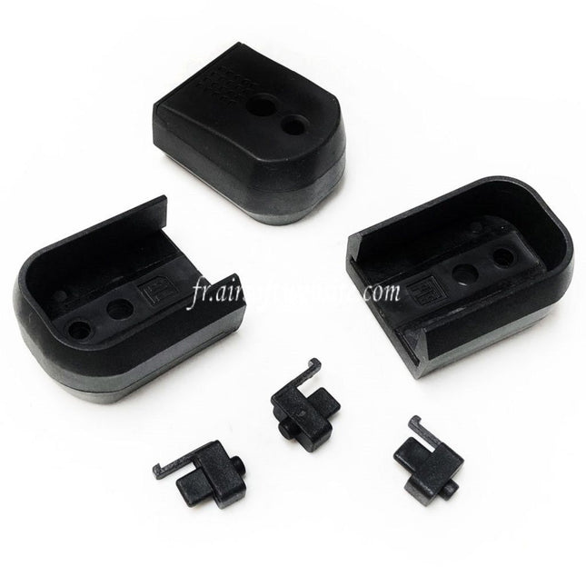 PTS 3pièces Enhanced Pistolet Plaque Antichoc Chargeur Baseplate Convient pour KJW EMG Tokyo Marui Hi-Capa GBB Chargeur Noir