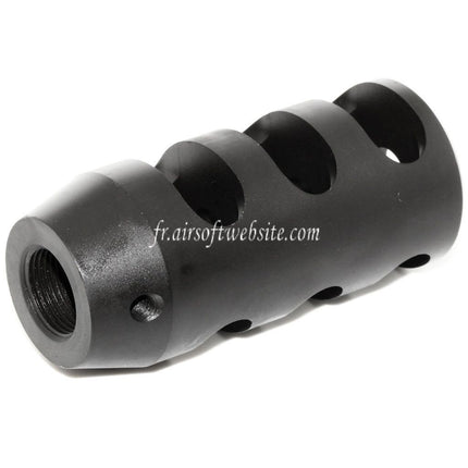 King Arms 68mm M700 Tactical Round Muzzle Brake Fits -14mm CCW Counter-Clockwise Airsoft Rifle Barrel Black