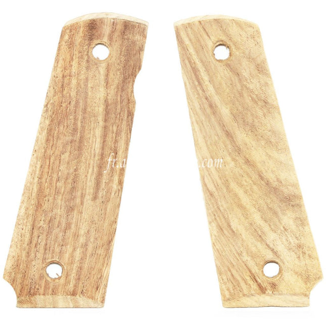 Airsoft Website Bois Véritable Poignée Couvre Convient pour BELL ARMY AW WE KJ Tokyo Marui M1911 M.E.U Série 70 M45A1 WARRIOR GBB Pistolet Brun Clair