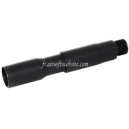 Airsoft Website 4/4.5 Zoll 100mm/115mm Aluminium CQB Außenlauf Verlängerungsrohr -14mm CCW Linksgewinde AEG GBB Gewehr Schwarz