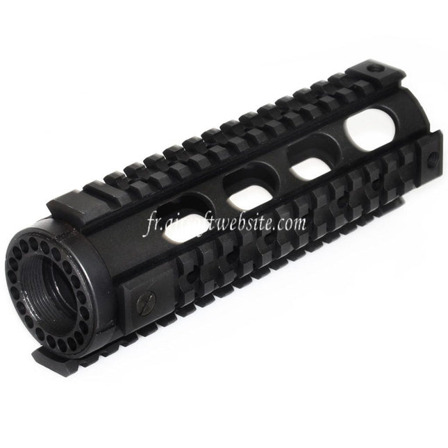 5KU 183mm Fighting Cat Carabine Length Free Float Garde-Main 4-Side Rail System Convient pour M4 M16 Série AEG GBB Fusil Airsoft Noir