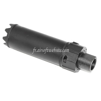 5KU Socom Mini Monster QD Silencer with Muzzle Brake Fits -14mm CCW Counter-Clockwise Airsoft Rifle Barrel Black