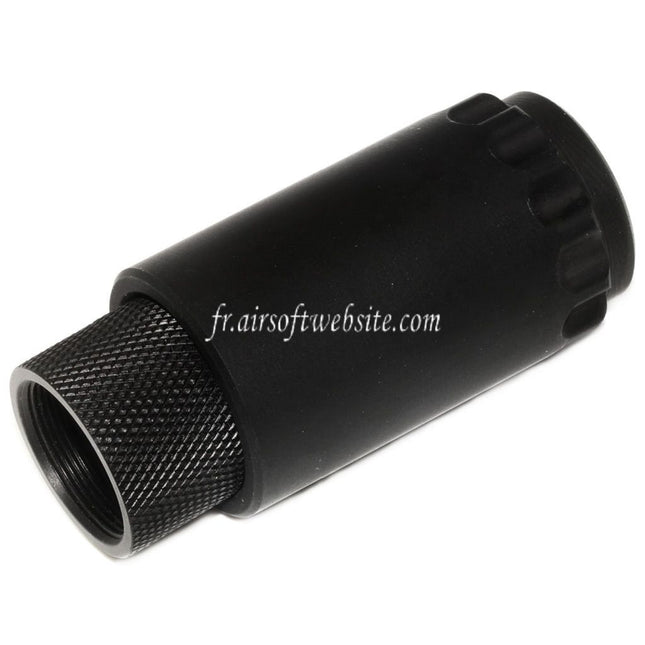 5KU 7.62 Taper Mount Flash Comp et Blast Shield Frein de Bouche Convient pour -14mm CCW sens antihoraire Canon Fusil Airsoft Noir