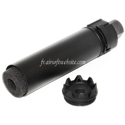 5KU 175mm SOCOM RC Monster QD Silencieux avec Frein de Bouche Convient pour -14mm CCW sens antihoraire Canon Fusil Airsoft Noir