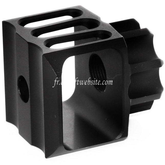 5KU CNC Aluminium LAF-28 Style Frein de Bouche Cache-Flamme Convient pour -14mm CCW sens antihoraire Canon Fusil Airsoft Noir