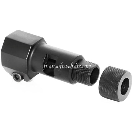 Airsoft Website 74mm Métal Frein de Bouche Cache-Flamme Convient pour WELL L96 MB Série Sniper Fusil