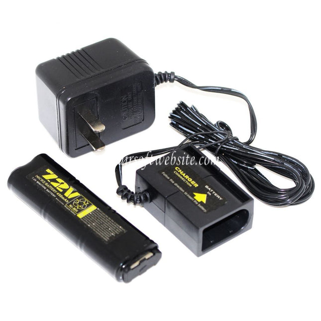 WELL 7.2V 450mAh Ni-MH Batterie et 110v US Plug Chargeur Convient pour Vz61 Scorpion / MP7 / MAC10 / R2 / R4 AEG Airsoft
