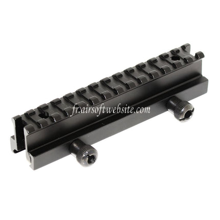 Airsoft Website 20mm 14-Slots 0.8 Inch See Through Mini Riser Mount Fits for 20mm Rail System Black