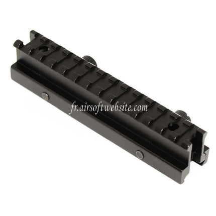 Airsoft Website 20mm 14-Slots 0.8 Inch See Through Mini Riser Mount Fits for 20mm Rail System Black