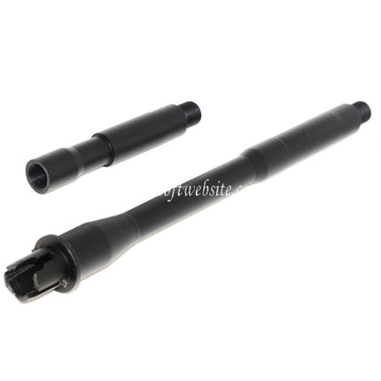 E&C 15 Pouces Aluminum CQB Canon Extérieur Extension Tube -14mm CCW sens antihoraire Convient pour M4 M16 Série AEG Fusil Airsoft Noir