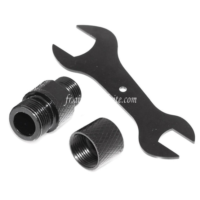 Airsoft Website Canon Silencieux Compensateur Adaptateur (-12mm CCW sens antihoraire To -14mm CCW sens antihoraire) avec Wrench Convient pour Tokyo Marui G17 Série Pistolet