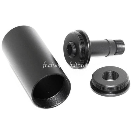 AIRSOFT WEBSITE Silencieux -/+14mm (sens horaire/antihoraire) avec adaptateur Convient pour Tokyo Marui WELL R2 Vz61 Scorpion AEP SMG Fusils