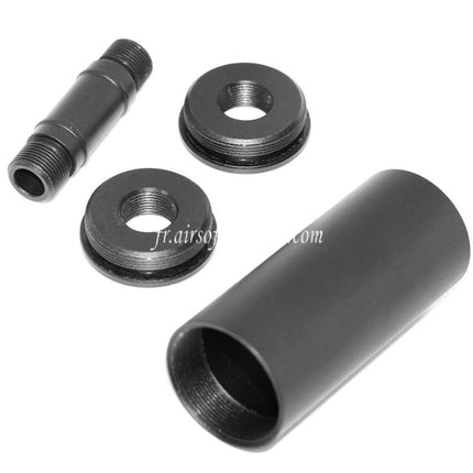 AIRSOFT WEBSITE Silencieux -/+14mm (sens horaire/antihoraire) avec adaptateur Convient pour Tokyo Marui WELL R2 Vz61 Scorpion AEP SMG Fusils
