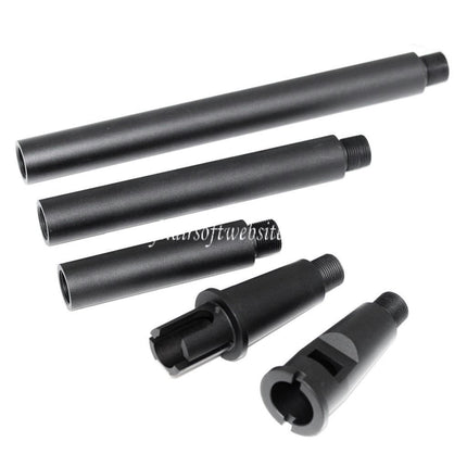 Airsoft-Website Aluminium M4A1 4-Segment Metall Außenlauf -14mm CCW Linksgewinde Passend für M4 M16 Serie AEG (18.125 Zoll) GBBR (17.25 Zoll) Gewehr