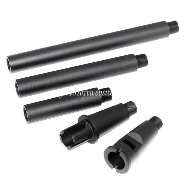Airsoft Website Aluminium M4A1 4-Segments Métal Canon Extérieur -14mm CCW sens antihoraire Convient pour M4 M16 Série AEG (18.125 Pouces) GBBR(17.25 Pouces) Fusil