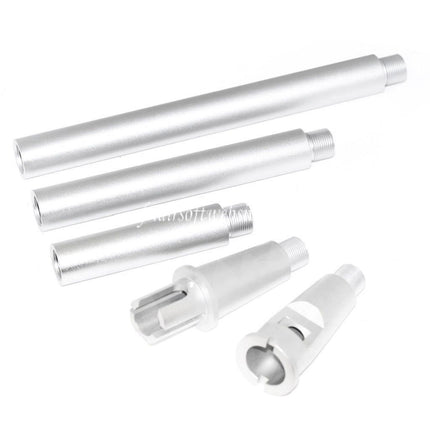 Airsoft-Website Aluminium M4A1 4-Segment Metall Außenlauf -14mm CCW Linksgewinde Passend für M4 M16 Serie AEG (18.125 Zoll) GBBR (17.25 Zoll) Gewehr