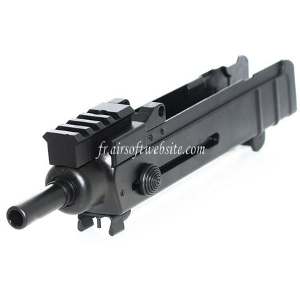 Airsoft Website Haut Boîtier Frame avec Canon Extérieur et 4 Slots Rail Convient pour WELL R2 Jing Gong JG Tokyo Marui VZ61 Scorpion AEP AEG Fusil