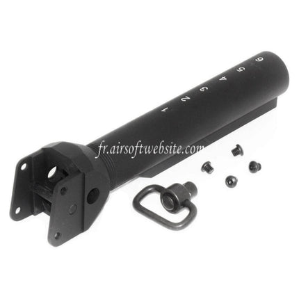 APS Quick Release M4 Crosse Adaptateur Buffer Tube & QD Sangle Swivel Convient pour APS ASK AK Série AEG Fusil Airsoft Noir