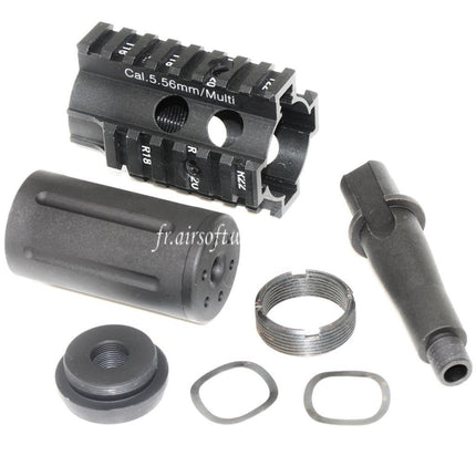 5KU Fighting Cat Avant Kit Rail de Garde-Main Convient pour M4 M16 Série AEG Fusil Airsoft Noir