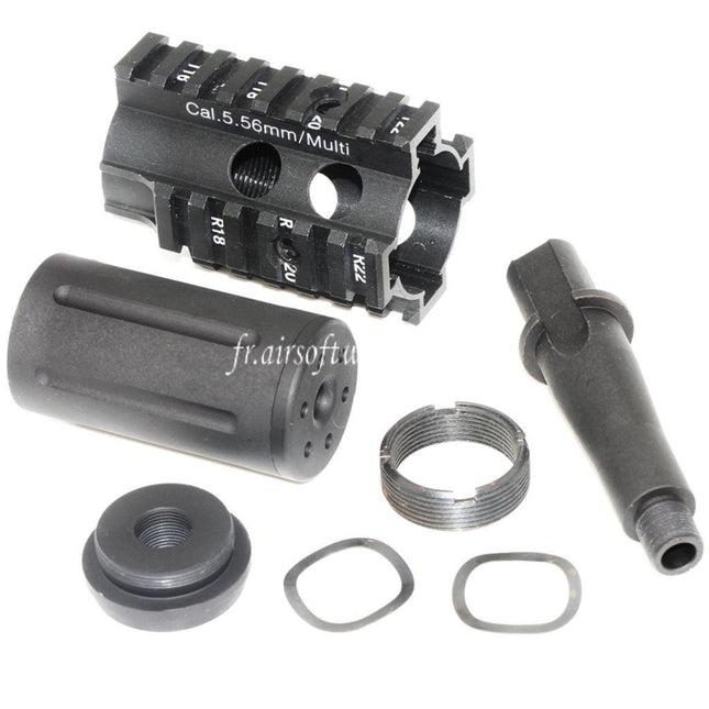 5KU Fighting Cat Avant Kit Rail de Garde-Main Convient pour M4 M16 Série AEG Fusil Airsoft Noir