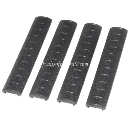 APS 4pièces Set Découpable 150mm KAC Caoutchouc Rail Couvre Convient pour 20mm Rail System Noir